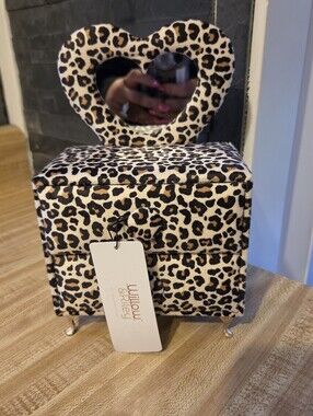 NWT Velvet Leopard Jewelry Box/Nightstand